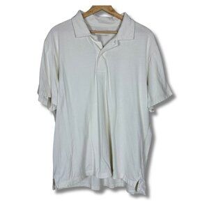 Buck Mason Men’s White Polo Shirt XL 100% Cotton Classic Minimalist Short Sleeve
